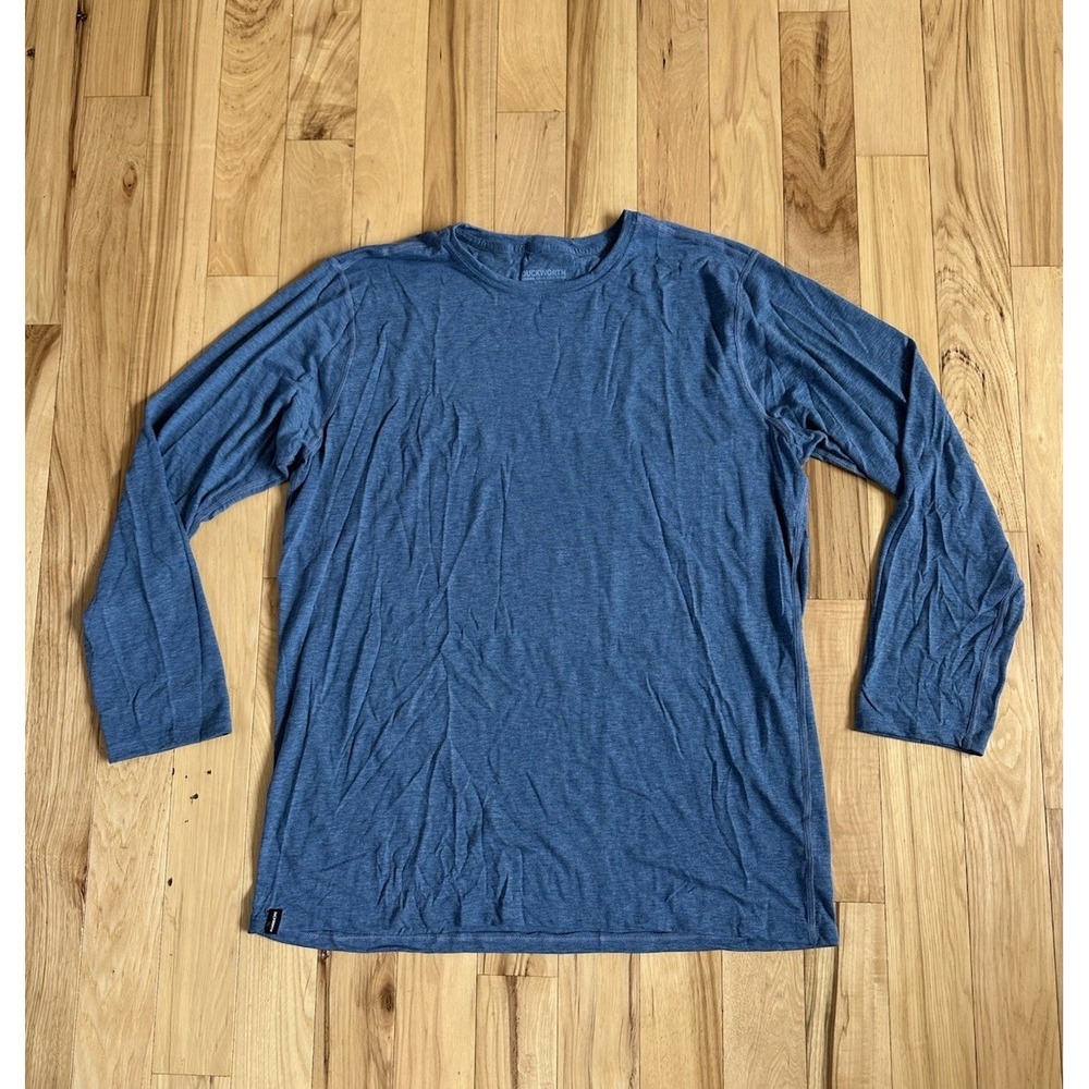 Duckworth Vapor Shirt Mens 2XL Blue Rambouillet Wool Long Sleeve USA